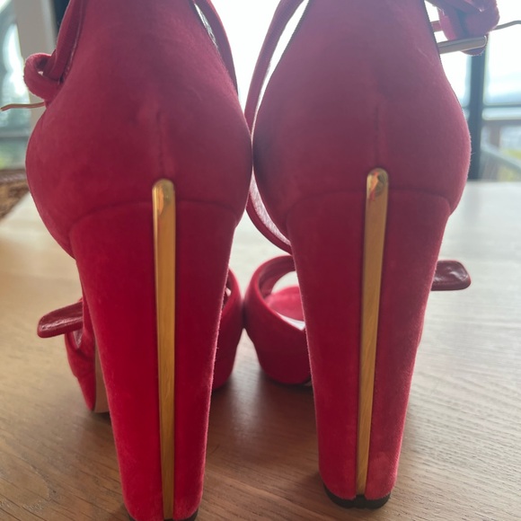 Alexander McQueen Red Stiletto Heels with Straps